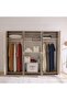 Barney 6 Door Wardrobe - Beige/Brown L240xW60xH220cm - 3