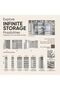 Infinity 2 Door Wardrobe with Hanger - Light Taupe L100xW59xH230cm - 4