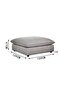 Napoleon 1-Seater Ottoman Fabric Modular Sofa - Grey, Solid Wood, 2-Year Warranty, 109x109x47cm - 3