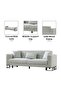 Elegance 3 Seater Fabric Sofa - Grey L230xW80xH82cm - 4
