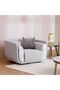 Trident 1 Seater Fabric Sofa - Grey/Champagne L122xW100xH75cm