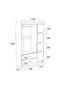 Selva 3 Door + 2 Drawer Wardrobe - White L120xW42xH181cm - 3