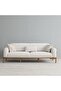 Oslo 3 Seater Fabric Sofa - Beige L223xW90xH79cm - 4