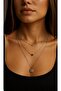 Silver Color Lock & Heart Charm Layered Necklace