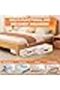 Foldable Bed Sheet Organizers – 4-Pack Storage Bins with Handles for Closet & Linen (Beige) - 4