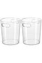2pcs Transparent Trash Cans with Handles – Clear Cylindrical Bins for Kitchen, Bathroom & Office