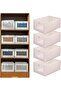 6-Pack Foldable Cotton Shelf Organizers – Visible Window Bins for Clothes, Toys & Wardrobe Storage