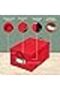 Christmas Ornament Storage Box – Holds 72 Ornaments, 3 Trays, Fabric Bin with Handles (Red) - 2