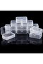 12-Pack Clear Plastic Storage Boxes – Mini Hinged-Lid Containers for Beads, Crafts & Small Items