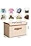 2-Pack 66L Foldable Storage Bins with Lids – Linen Fabric Boxes with PU Handles for Closet/Home - 2