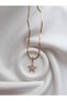 Steel Italian Crushed Chain Star Necklace - Star Stone Detailed Necklace - Steel Star Necklace - 5