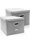 2-Pack Fabric Storage Boxes with Lids – Collapsible & Stackable Baskets for Home, Office & Shelves