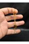 Gold Color Stone S Letter Tiger Eye Keychain Charm - 3