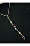Silver Color Heart Crystal Stone Y Necklace - 2
