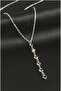 Silver Color Heart Crystal Stone Y Necklace - 3