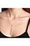 Silver Color Heart Crystal Stone Y Necklace