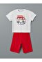 Lcw Eco Crew Neck Printed Short Sleeve Baby Boy Pajama Set with Shorts