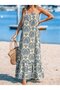 Women's patterned ruffled supreme dress with string straps