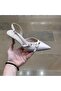 Women's Thin Heel Buckle Open Back Stiletto Mold Shoes - 3