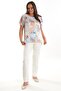 Plus Size Blue Transitional Pattern Short Sleeve Blouse - 4