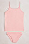 Women's Pink&Blue&Light Gray&Dark Gray Melange Lycra Cotton 4-Piece Thread Strap Athlete Slip Panty Set - 5