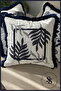Beauty Flowers Punch Embroidered Patterned Linen Cushion Cover