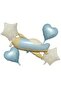 Retro Airplane Retro Cream Star and Retro Blue Heart Foil Balloon Birthday Party Set Ornament - 3