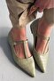 Cormel Matte Leather Crocodile Patterned Water Green Women's Ballerinas