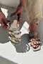Dawist Matte Leather Beige Troked Flat Women's Slippers - 5