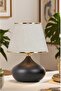 2 Pcs Ellipse Table Lamp Shade Metal Body Fabric Head Lighting - 2