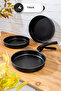 4 Piece Plug‑Out Handle Granite Pan Set 28 – 30 – 32 cm |   100% Domestic Production |   Ultra Non-Stick