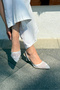 حذاء Vasrend من الساتان الشبكي باللون الفضي - 2
