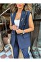 Casual Suit with Striped Vest - 4