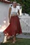 Dusty Rose Layered Washed Elastic Waist Casual Crinkle Asymmetrical Woven Skirt 89 70 - 6