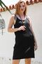 Black Pool Collar Sleeveless Tie-Up Pocket Washable Casual Woven Dress 99 55