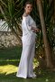 White Carmen Collar Handkerchief Sleeve Pocket Washable Elastic Waist Muslin Woven Suit 52-108 65-65 - 7