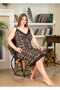 Women's Plus Size Lace Detailed Slit Lycra Knitted Combed Cotton Nightgown - 2