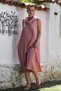 Pastel Pink Degaje Collar Sleeveless Hidden Pocket Washable Casual Linen Look Woven Dress 120 55 - 5