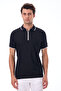Men's Zippered Stripe Detailed Polo Neck T-Shirt - Alba - 3