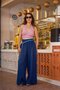 Pink Halter Neck Open Back Muslin Blouse - 4