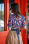 Blue Color Floral Print Blouse - 8
