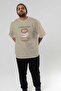 Cappuccino Cocktail Front Printed Beige Oversize T-Shirt Men's Women's 100% Cotton Crew Neck T-Shirt - 7