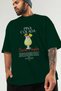 Pina Colada Cocktail Front Printed Green Oversize T-Shirt Men's Women's 100% Cotton Crew Neck T-Shirt - 3