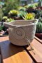 Tribal Patterned Tassel Detailed Jute Handle Basket – Organizer Basket-Minimal Decor-Decorative Basket - 2