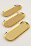 Davin Gold 3-Piece Decorative Stainless Oval Serrated Edges Special Presentation Tray - 5
