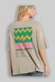 Aperol Spritz Cocktail Back Printed Beige Oversize T-Shirt Men Women Cotton Crew Neck T-Shirt - 3