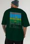 Tequila Sunrise Cocktail Back Printed Green Oversize T-Shirt Men Women Cotton Crew Neck T-Shirt - 6