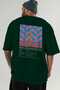 Singapore Sling Cocktail Back Printed Green Oversize T-Shirt Men Women Cotton Crew Neck Tshirt - 6