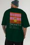 Tiki Mai Tai Cocktail Back Printed Green Oversize T-Shirt Men Women Cotton Crew Neck T-Shirt - 6