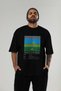 Tequila Sunrise Cocktail Front Printed Black Oversize T-Shirt Men Women Cotton Crew Neck Tshirt - 6